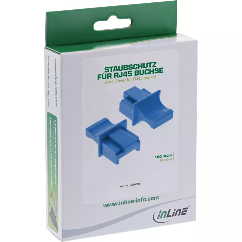 InLine tolmukatted RJ45 emasele, sinine, 100 tk
