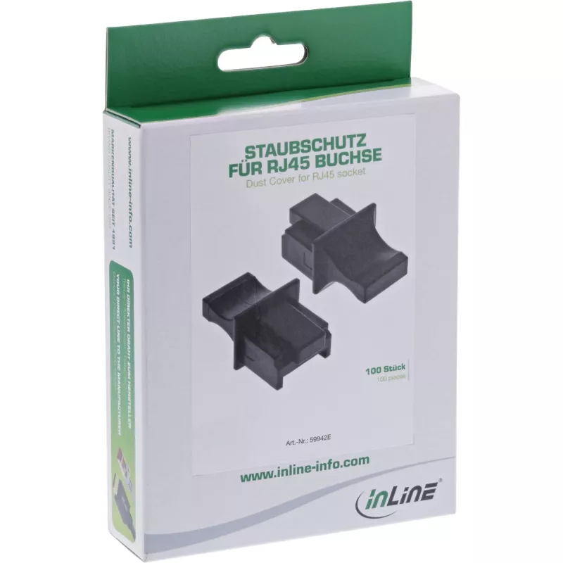 InLine RJ45 emase pistiku tolmukate, must, 100 tk, 59942E