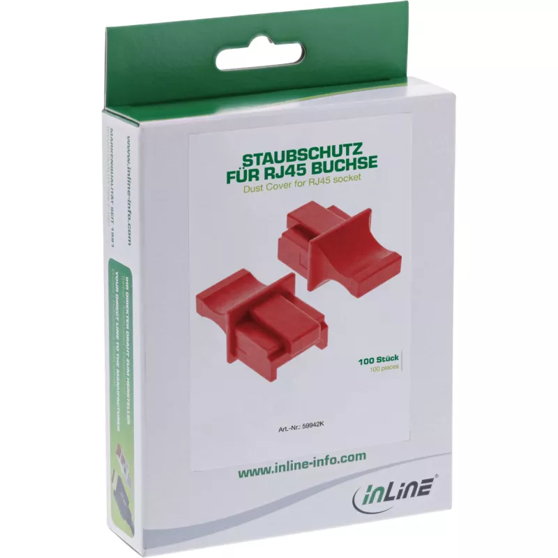 InLine tolmukate RJ45 emasele, punane, 100 tk.