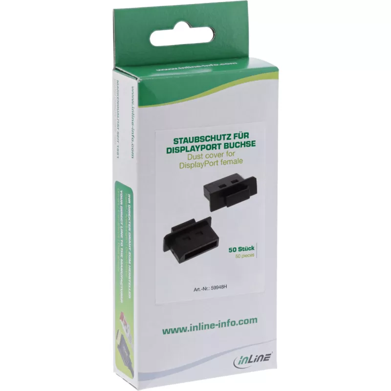 InLine tolmukaitse DisplayPort emasele, must, 50 tk.