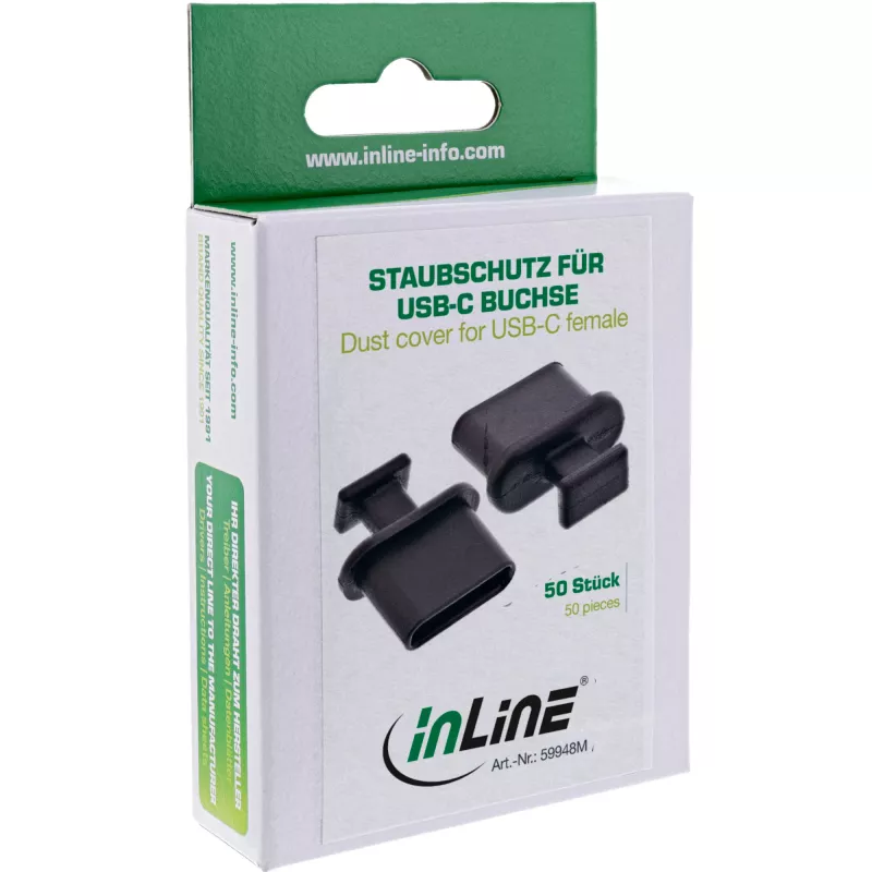 Tolmukaitse USB-C emasele InLine 59948M must 50 tk