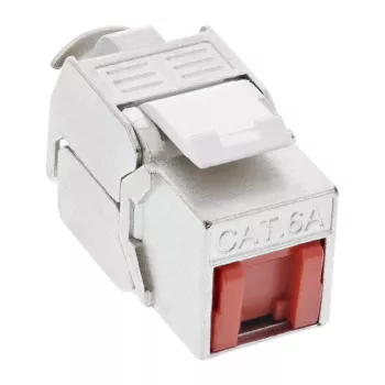 InLine RJ45 Keystone Jack Snap-In moodul Cat.6a, tolmukaitsmega punane