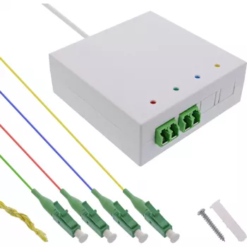 InLine FTTH ühenduskarp eelmonteeritud 4x LC/APC 9/125µm 50m