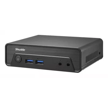 Shuttle Nano PC NE1010XA, Intel N 100, 8GB DDR4, 250GB M.2, 1x HDMI, 1x DP, 6x USB, 1x LAN, ventilaatorita, 24/7 püsiv töö, sh VESA