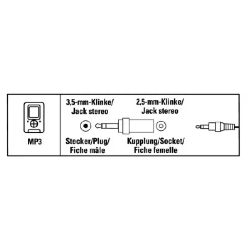 Hama 00122391 kaabliadapter 2,5mm 3,5mm Must