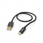 Hama Fabric USB-kaabel USB 2.0 1.5 m USB A Micro-USB B Must