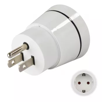 Hama 00223432 toitepistiku adapter tüüp B tüüp C (Europistik)+tüüp F valge