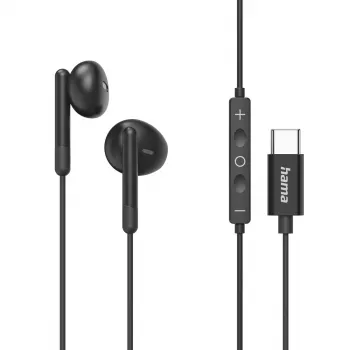 Hama Classy peakomplekt, juhtmega, kõrvasisene, kõned/muusika, USB USB-C, must