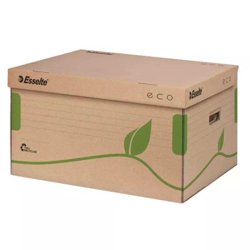 Esselte Arhiivikonteiner Eco FSC® 80/100-le Pealt avanev, Pruun, Roheline, 460 g, 345 x 439 x 242 mm