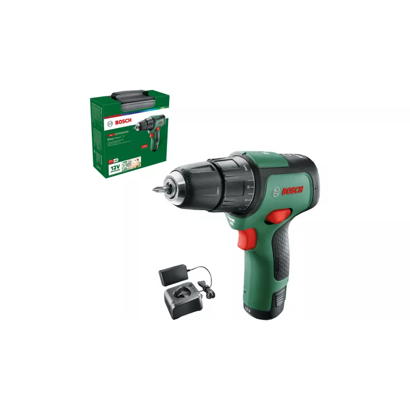 Bosch EasyImpact 12 1300 RPM võtmeta 1 kg must, roheline