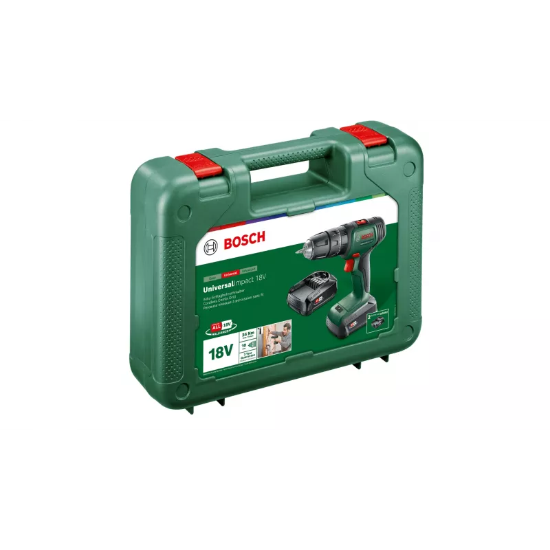 Bosch UniversalImpact 18V 1450 RPM võtmeta 1,3 kg must, roheline, punane