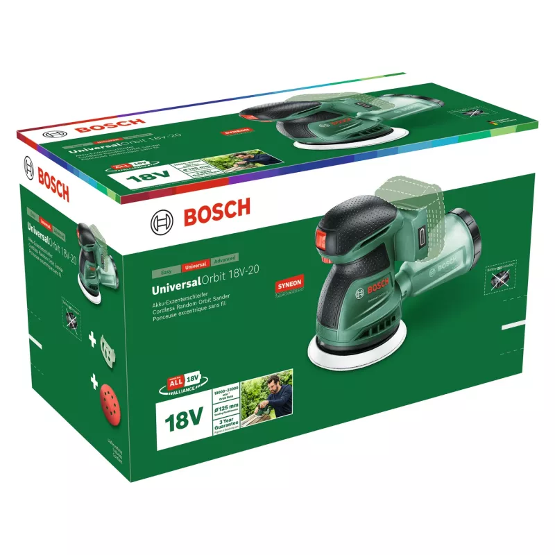 Bosch UniversalOrbit 18V-20 (Baretool), orbitaallihvija, orbitaalne, roheline, Saksamaa, aku, 18 V