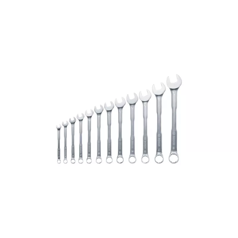 Bosch 1 600 A02 Z9D, 6,7,8,9,10,11,12,13,14,15,17,19 mm, Roostevaba teras, Kroom-vanaadiumteras, Satiin, 12 tk