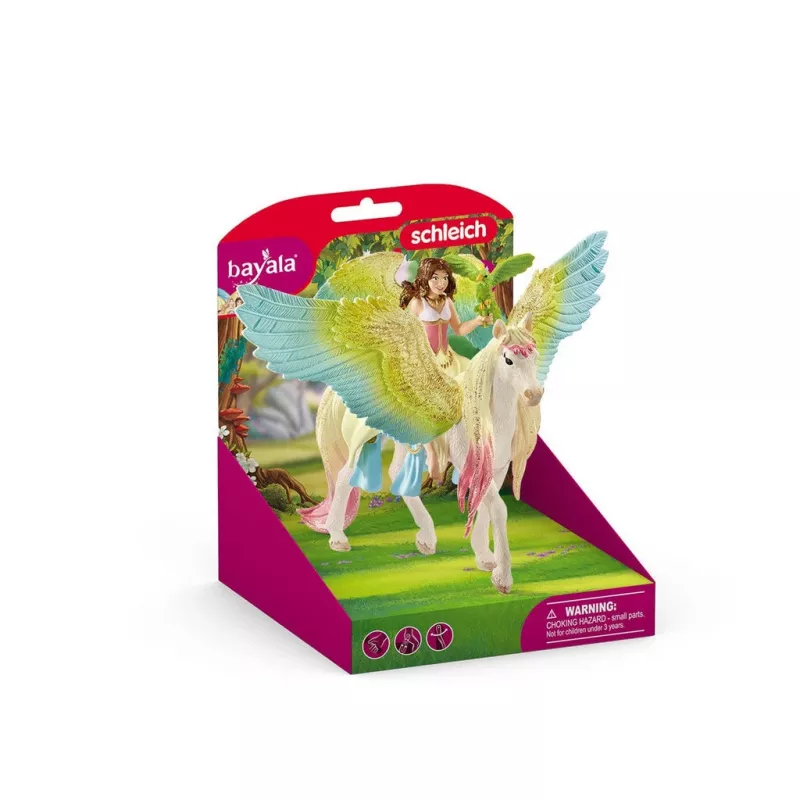 schleich Haldjas Surah sädeleva Pegasusega, Mininukk, Naine, 5 a, 180 mm, Mitmevärviline