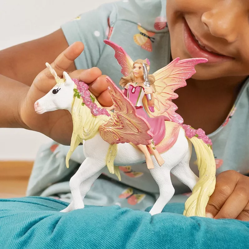schleich BAYALA haldjas Feya Pegasuse ükssarvikuga, Päikesehaldjad, Ükssarved ja Haldjad, 5 a, Mitmevärviline, Plastik
