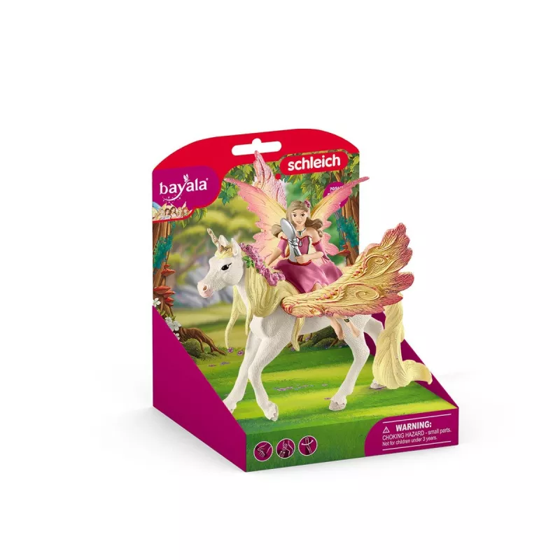 schleich BAYALA haldjas Feya Pegasuse ükssarvikuga, Päikesehaldjad, Ükssarved ja Haldjad, 5 a, Mitmevärviline, Plastik
