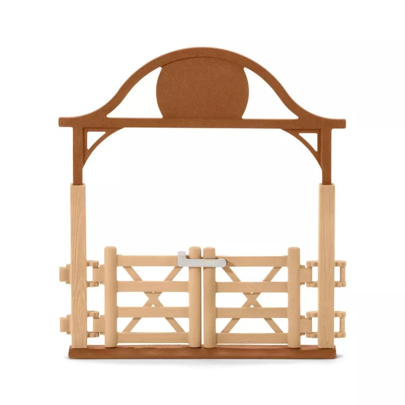 schleich HORSE CLUB Koppel sissepääsuväravaga, mänguasjade tara, alates 5 aastast, Hobusetall, Hobused, Beež, Pruun