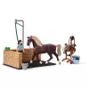 schleich HORSE CLUB Pesemisala koos Emily ja Lunaga, Loom, Hobusetall, Hobused, 5 a, Mitmevärviline, Plastik