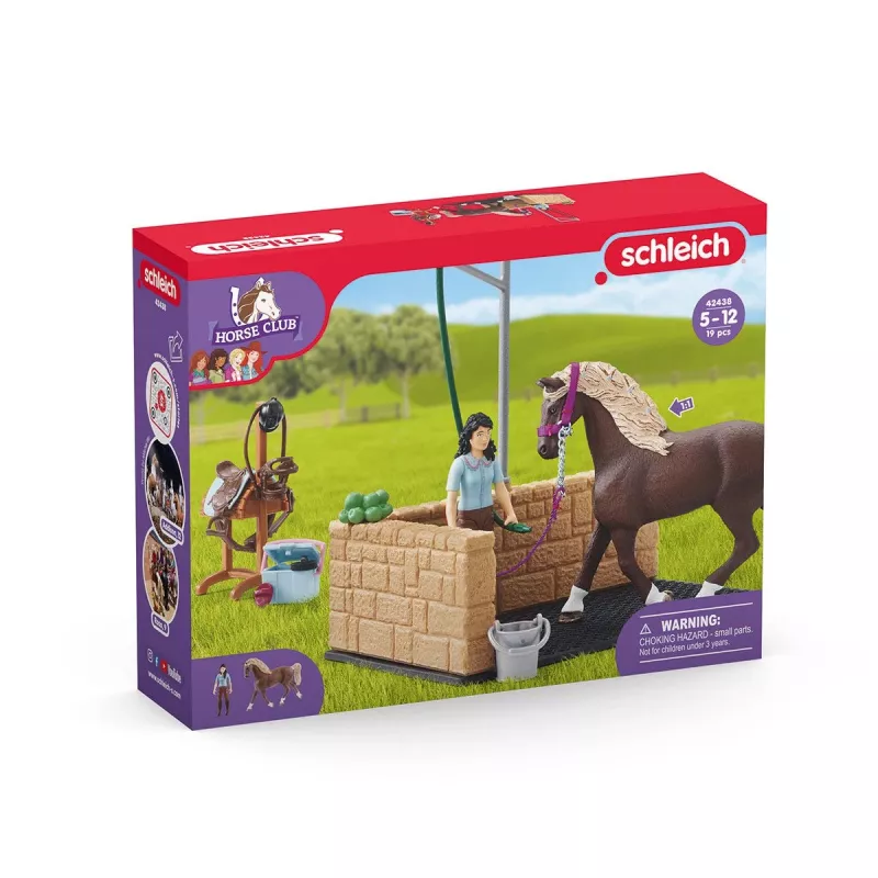 schleich HORSE CLUB Pesemisala koos Emily ja Lunaga, Loom, Hobusetall, Hobused, 5 a, Mitmevärviline, Plastik