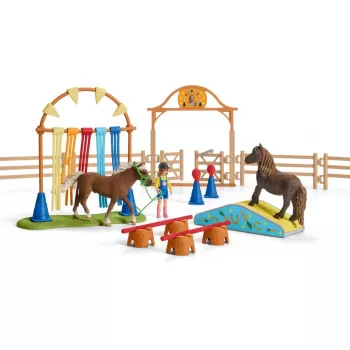 schleich Poni agilitytreening, Agility, Taluloomad / talumänguasjad, 3 a, Mitmevärviline, Plast