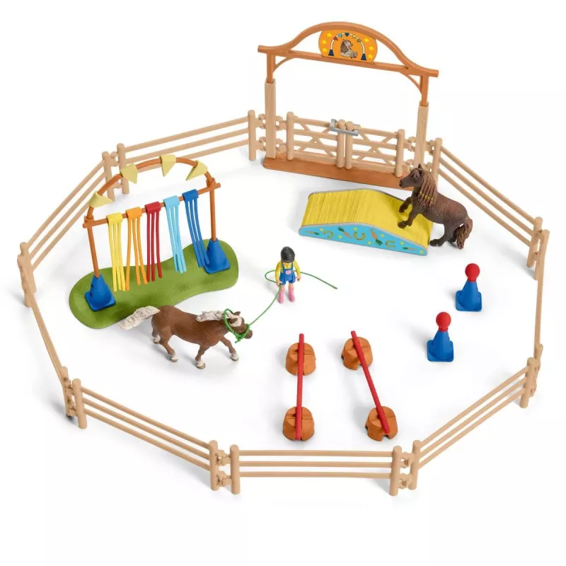 schleich Poni agilitytreening, Agility, Taluloomad / talumänguasjad, 3 a, Mitmevärviline, Plast