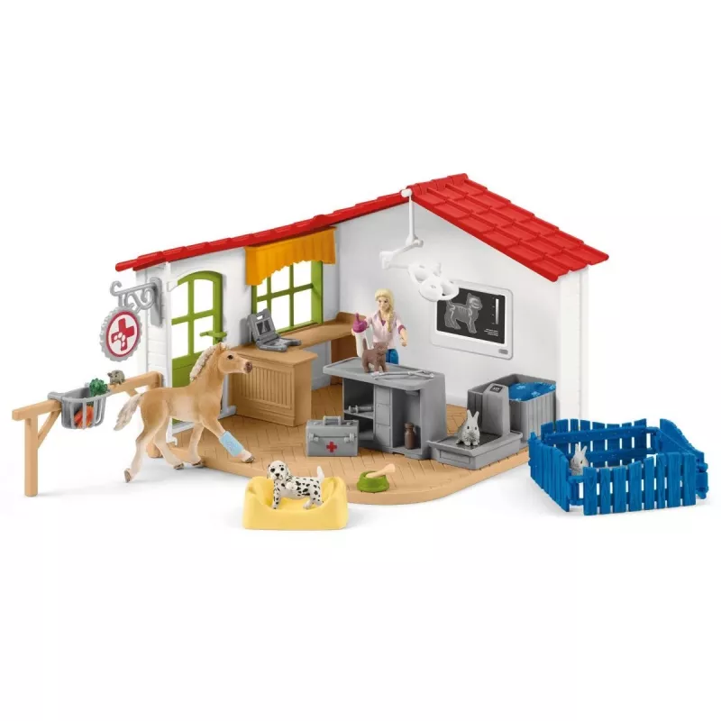schleich Veterinaarpraksis koos lemmikloomadega, Talu, Taluloomad / talumänguasjad, 3 a, Mitmevärviline