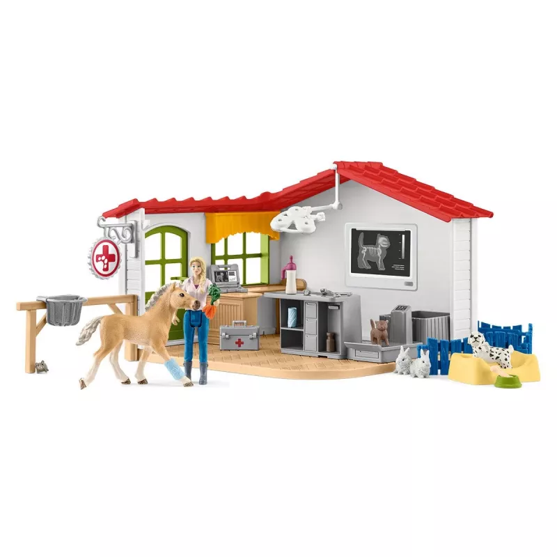 schleich Veterinaarpraksis koos lemmikloomadega, Talu, Taluloomad / talumänguasjad, 3 a, Mitmevärviline