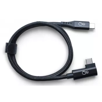 Ochno 70 cm must USB-C kaabel, nurga all, 0.7 m, USB C, USB C, USB 3.2 Gen 2 (3.1 Gen 2), 10 Gbit/s, Valge