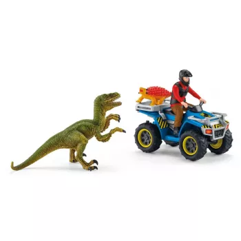 Mängukomplekt Schleich Dinosaurs Quad Escape from Velociraptor
