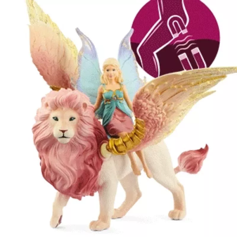 Schleich BAYALA haldjas lendaval tiivulisel lõvil kujukesed