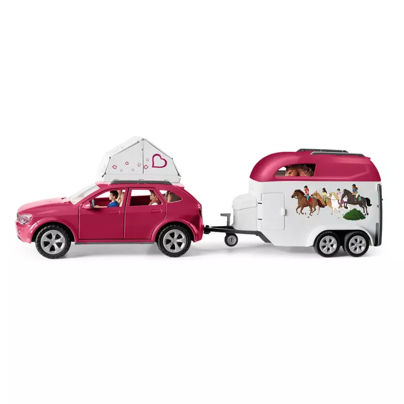 schleich HORSE CLUB Hobuste seiklused auto ja haagisega, Action/Adventure, Telkimine, Hobused, 5 aastat, Mitmevärviline, Plast