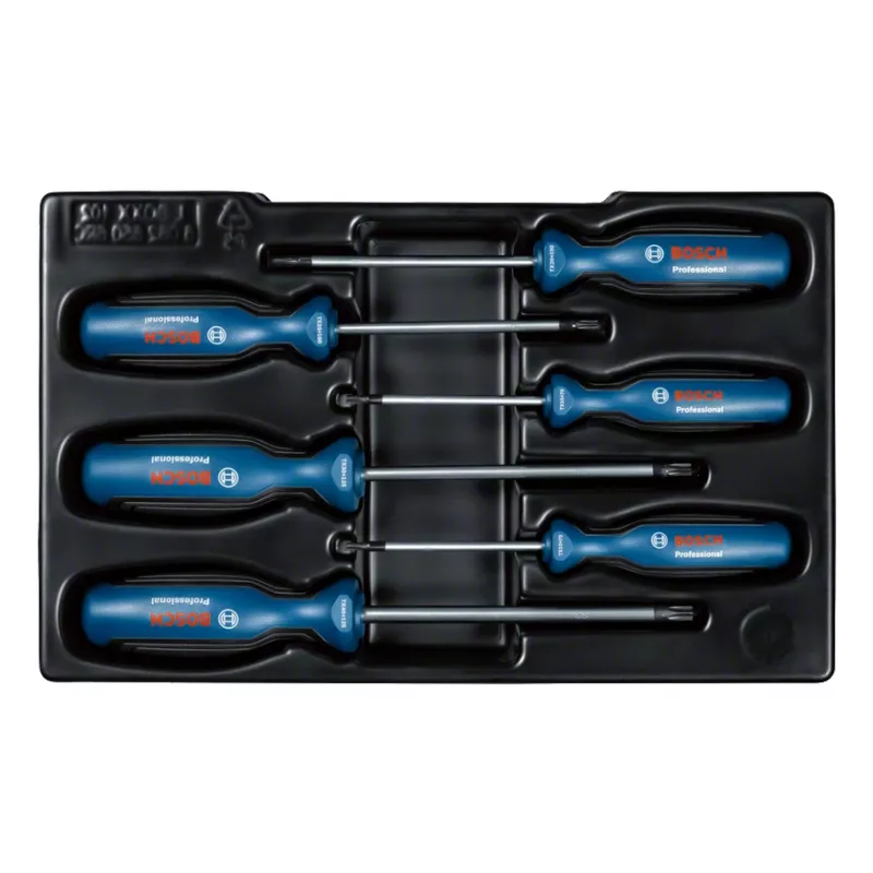 Boschi komplekt, 6 professionaalset Torx-kruvikeerajat, sirge kruvikeeraja