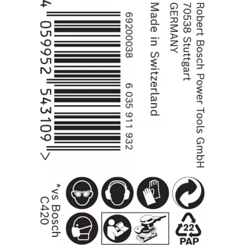 Bosch 2 608 900 907 käsitsi lihvimise tarvik Abrasiivrull 1 tk