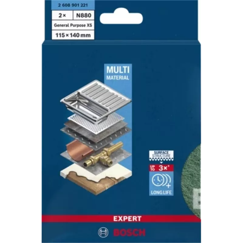 Bosch 2 608 901 221 käsitsi lihvimistarvik Lihvimispadi Väga peeneteraline 2 tk