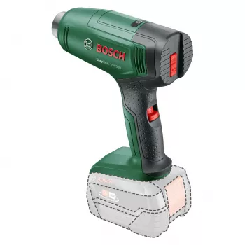Kuumaõhupuhur Bosch EasyHeat 18V-500 — juhtmeta, 72 W, 4 Ah aku, 350–450 °C, püstolkäepide, roheline