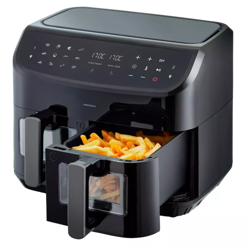 MEDION LIFE P20 Double 8,7 L 2600 W kuumaõhufritüür Must