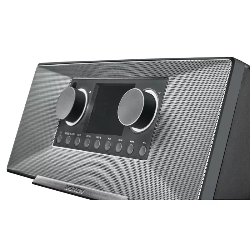 Internetiraadio MEDION LIFE P85333 — DAB+ / FM, 12 W RMS, 2,8-tolline TFT, Wi‑Fi 802.11a/b/g, 3,5 mm pesa, hall