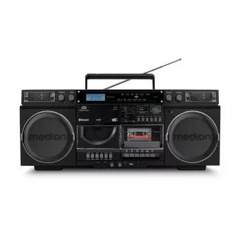 Muusikasüsteem MEDION LIFE P66538 — 20 W, 2-suunalised kõlarid, DAB+/FM/PLL, Bluetooth, LCD-ekraan, must