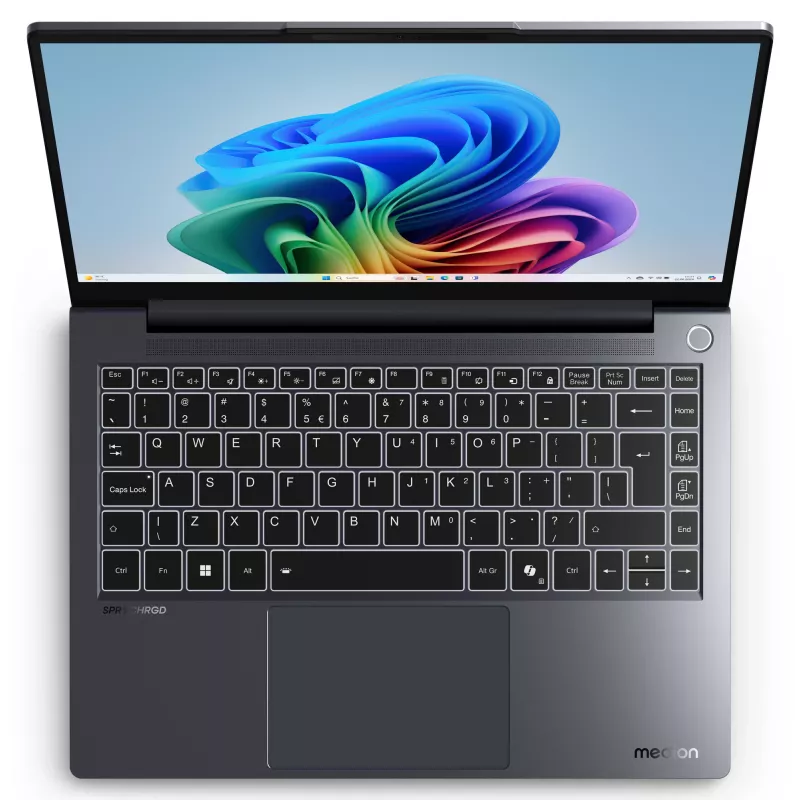 MEDION SPRCHRGD 14 S1 Elite MD62637 Snapdragon X1E-78-100 sülearvuti 35,6 cm (14 tolli) WQXGA+ 16 GB LPDDR5-SDRAM 512 GB SSD Wi-Fi 6E (802.11ax) Windows 11 Home USA inglise keel hall
