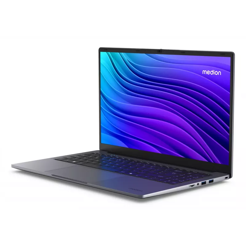 MEDION AKOYA E15223 Intel® N N100 sülearvuti 39,6 cm (15,6 tolli) Full HD 4 GB LPDDR5-SDRAM 128 GB Flash Wi-Fi 5 (802.11ac) Windows 11 Home S-režiimis USA inglise keel Hall