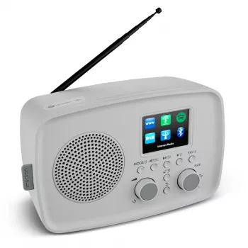 Internetiraadio MEDION 50078819 — DAB+/FM, Wi‑Fi (802.11a/b/g), 5 W RMS, 2,4-tolline TFT-ekraan, hall, Spotify tugi