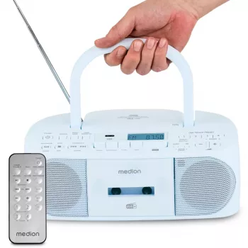 Isiklik raadio MEDION 50079332 — DAB+/FM digitaaltuuner, 6 W RMS, LCD-ekraan, Bluetooth 10 m, 3,5 mm kõrvaklappide pesa
