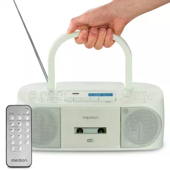 Raadio MEDION 50079334 Isiklik DAB+ FM PLL, LCD-ekraan, Bluetooth 10 m, 6 W RMS, 3,5 mm