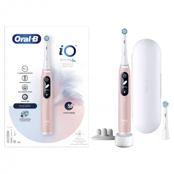 Oral-B iO 6S täiskasvanute vibreeriv hambahari Roosa, Valge