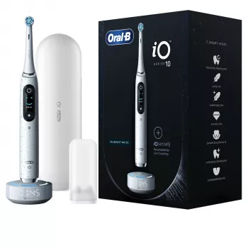 Oral-B iO Series 10 Täiskasvanute pöörlev-võnkuv hambahari Valge