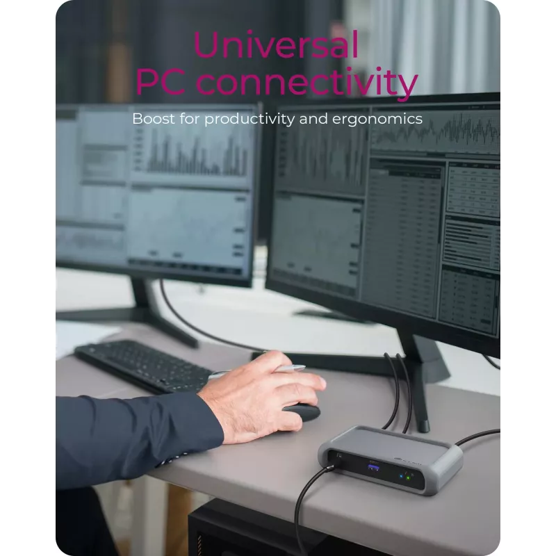 ICY BOX IB-HUB801-TB4 Thunderbolt 4 40000 Mbit/s Antratsiit, Must