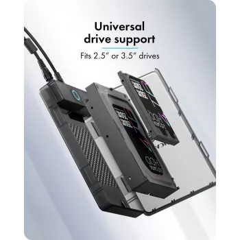 ICY BOX Spade Base 388 ümbris 2,5-tollistele/3,5-tollistele SATA SSD/HDD-le