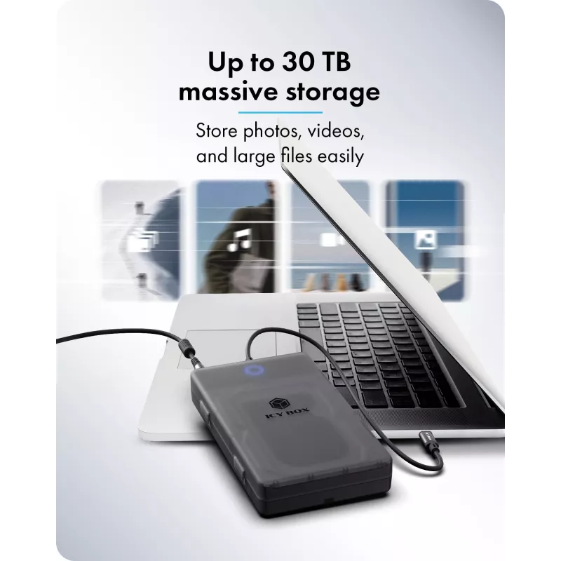 ICY BOX Spade Base 388 ümbris 2,5-tollistele/3,5-tollistele SATA SSD/HDD-le