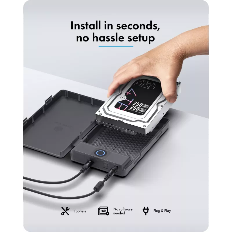 ICY BOX Spade Base 388 ümbris 2,5-tollistele/3,5-tollistele SATA SSD/HDD-le