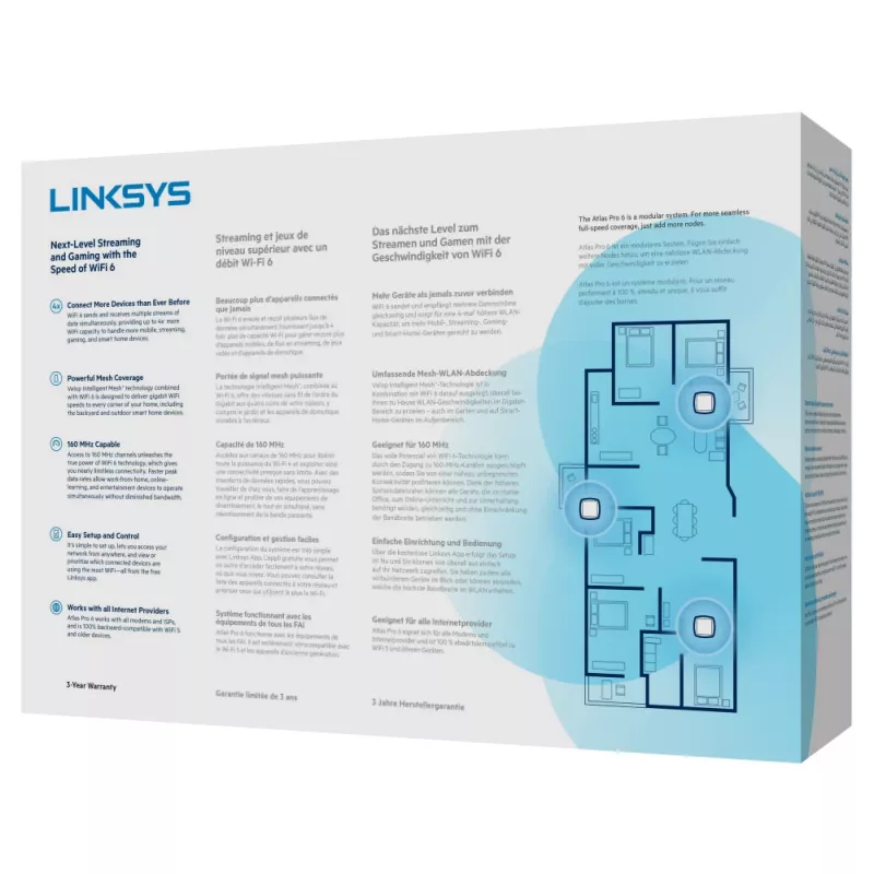 Linksys AX5400 Whole Home Mesh WiFi 6 kaheribaline süsteem, 2-pakk